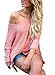 HOTAPEI Women's Oversized Off Shoulder Loose Knit High low Slit Side V Neck Pullover Sweaters