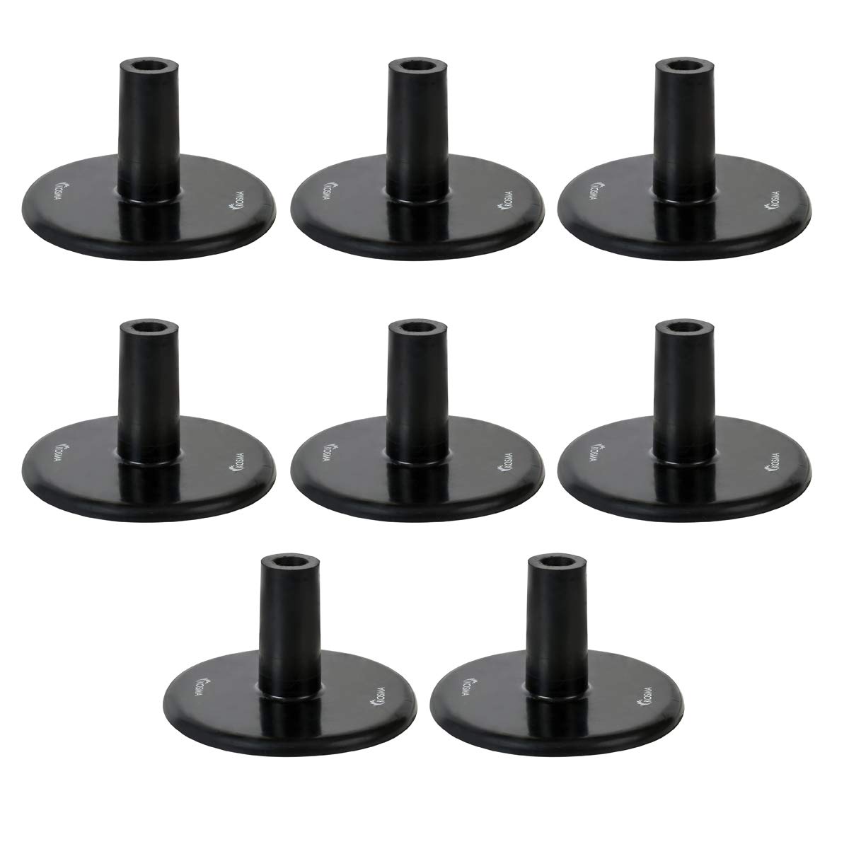 Kosma Set of 8 Pc Training Boundary Pole Base | Slalom pole Rubber Base | Heavy Duty Rubber Pole Base | Football Training Equipment | Pole Extender for 30mm Pole