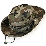 Kolumb Unisex Military Boonie Hat- Premium Soft Cotton & Polyester Fabric, Sturdy Stitching Wide Brimmed Mens & Womens Boonie Hat- Top Camo Bucket Hat in Attractive Colors for Sports Fishing Beach ...