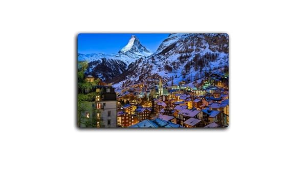 Suiza casas montañas noche Alpes matterhorn Zermatt Valle, Pico ...