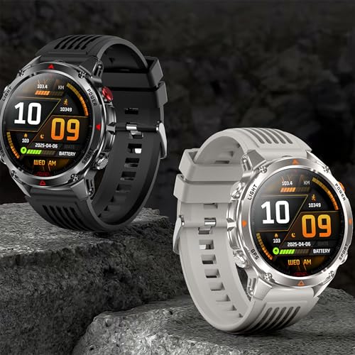 MYSHUN Reloj Inteligente Hombre con Llamadas, 1,46 Pulgada Smartwatc Hombre Deportivo con Podometro Pulsometro SpO2 Sueño Presion Arterial Actividad IP68 Reloj Digital para iOS Android (Negro)