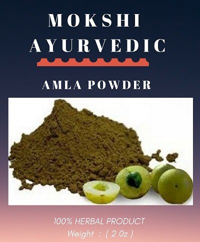 Amla Powder Indian Gooseberry for hair 100% Natural fruit powder By Mokshi Ayurvedic 2 oz