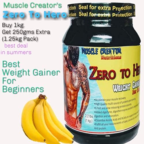 Muscle Creator nutrition's (zero to hero) weight gainer for men banana 1.5 kgs