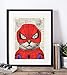 Spider Cat, Superhero Kids Bedroom Wall Decor, Vintage Wall Art Upcycled Dictionary Art Print Poster For Kids Room Decor 8x10 inches, Unframed