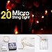 LIDORE Micro LED 20 Orange String Lights with Timer, Battery Operated on 7.87ft Long Silver Color Ultra Thin String Wire
