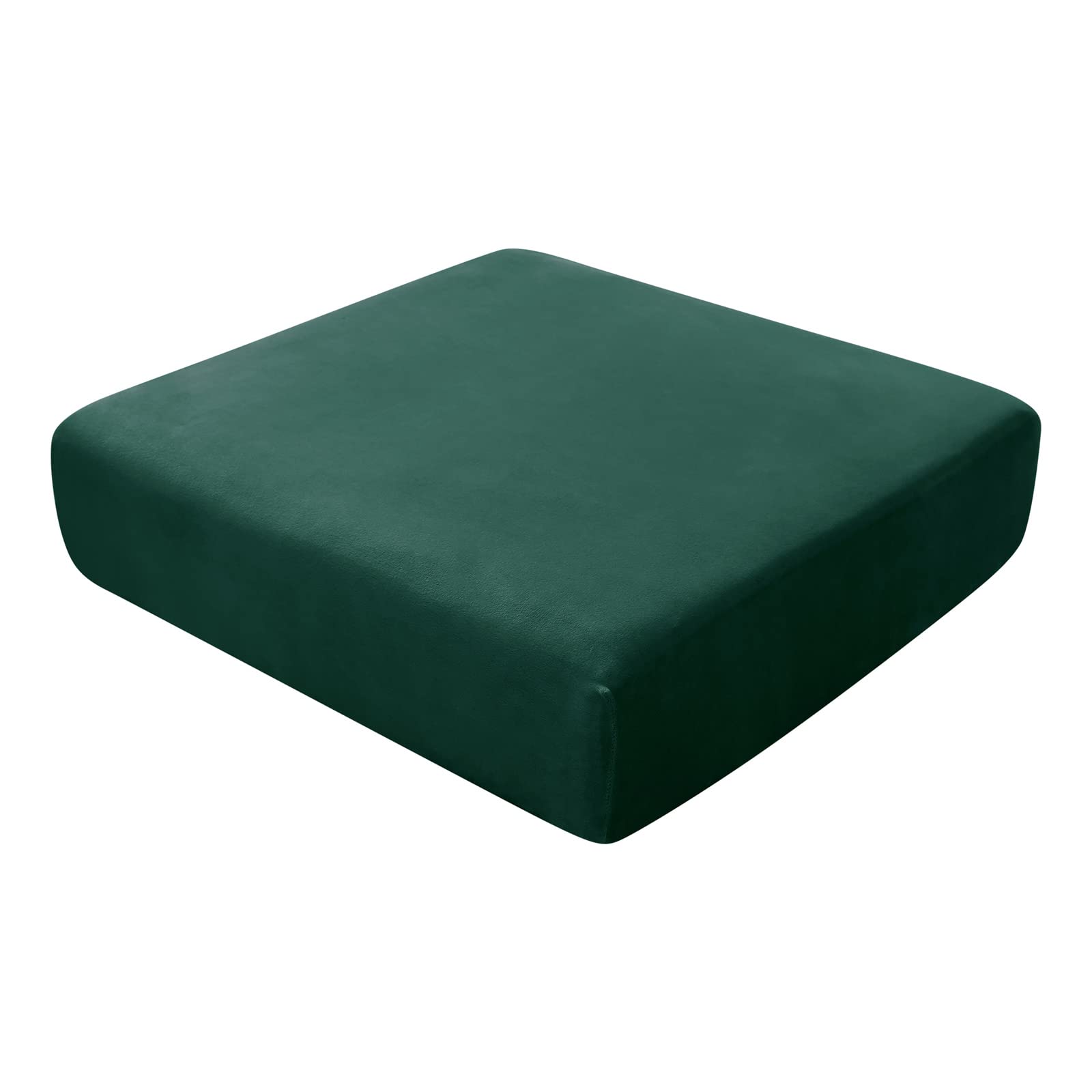 BXFUL Sofa Seat Cushion Covers, Sofa Cushion Slipcovers Stretch Velvet, Couch Cushion Covers Replacement for Individual Cushion with Elastic Fabric (1-Seater,Dark Green)