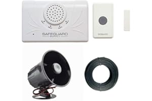 Safeguard Supply Extra Loud Doorbell- 120db Door Buzzer for Business Entry - Unique Loud Wireless Doorbell for Noisy or Large Areas - One Door Buzzer Entry System Kit Provides Complete Coverage