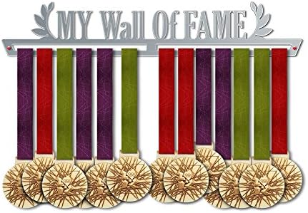 VICTORY HANGERS My Wall of Fame Medal Hanger Display - Wall Mounted Award Metal Holder - 100% Stainless Steel Rack for Champions