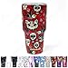 Jormungand 30 oz Tumbler with Handle and Straw Stainless Steel Vacuum Insulated Water Bottle Cup Holder Friendly Coffee Mug with Leak Proof Lid Gift for Women&Men Red Sugar Skull