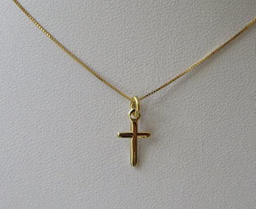 14K Gold Cross Pendant Necklace 