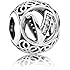 Ciondolo Lettera Alfabeto In Argento Sterling 925 - Charm Per Bracciali Pandora, Rosa - Foto 9