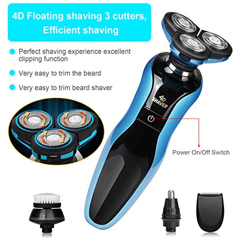 DAMONING Electric Shaver, 4D Rechargeable IPX7 Waterproof 4 in 1 Men's