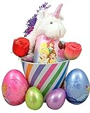 Disney Princess Easter Basket with Candy Roses Eggs and Unicorn Plush Toy