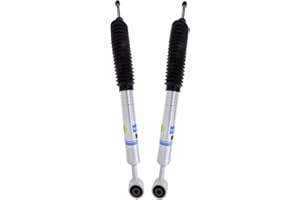 Bilstein 5100 Series Pair of Front Ride Height Adjustable Shock Absorbers for 2007-2021 Toyota Tundra with 0.875-2.3 Inch Front Lift | Includes TrendsAuto Decal | 24-232173