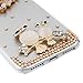 Mavis's Diary iPhone 7 Case (4.7 inch), iPhone 8 Case 3D Handmade Bling Crystal Golden Flowers Owls Shiny Sparkle Diamonds Rhinestone Gems Full Around Protective Clear Hard PC Cover