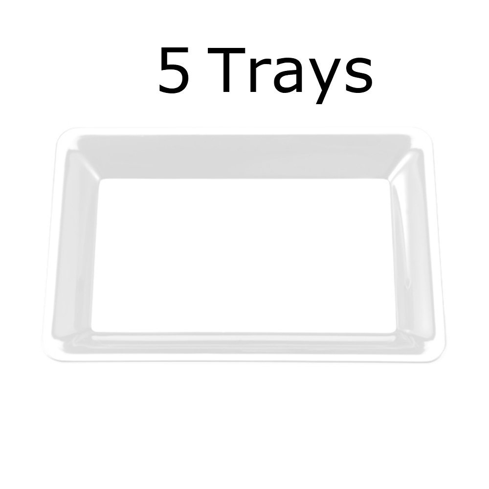 Galleon 5 Rectangle Clear Plastic Trays Heavy Duty Plastic