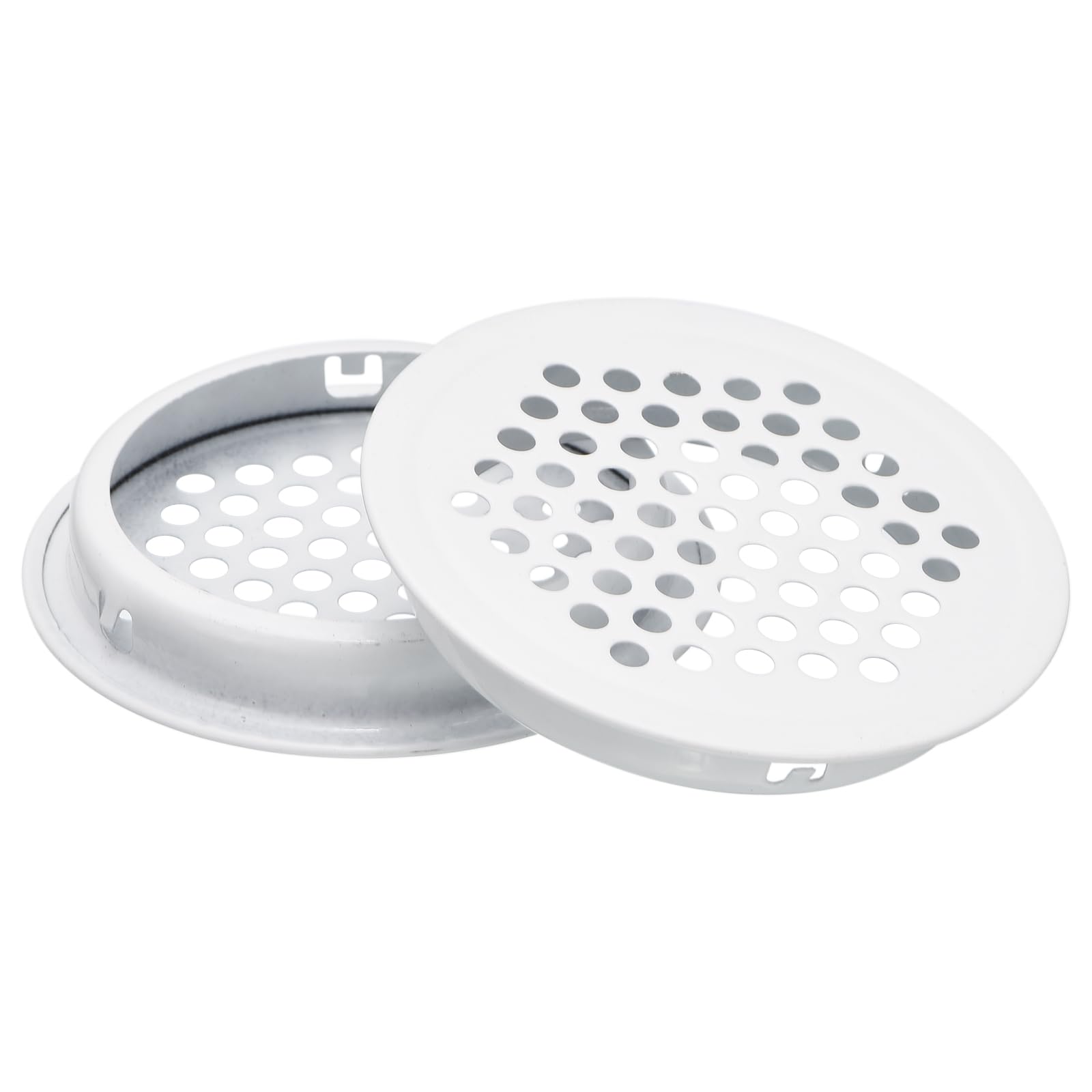 uxcell 53mm(2-1/8") Circular Soffit Vent, 30pcs Stainless Steel Circular Air Vents Round Mesh Hole Louver for Kitchen Bathroom Cabinet, White