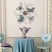 Adeco DN0015 Flower & Butterfly Urban Design Metal Wall Decor for Nature Home Art Decoration & Kitchen Gifts, Multicolor