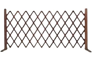 Sdlnklm Retractable Wooden Fence, Decorative Lattice Fence, Trellis, Pet Gate for Garden, Yard and Home, M