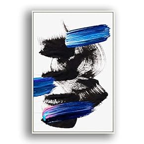 Framed Canvas Wall Art for Living Room, Bedroom Colored Brush Canvas Prints for Modern Home Decoration Ready to Hang - 16"x24" inches
