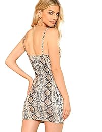 Floerns - Vestido de mujer con estampado de piel de serpiente