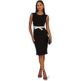 Adrianna Papell Contrast Trimmed Dress Black/Ivory