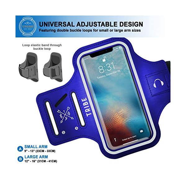 TRIBE Water Resistant Cell Phone Armband Case Running Holder for iPhone Pro Max Plus Mini SE (13/12/11/X/XS/XR/8/7/6/5… - Imagen 5