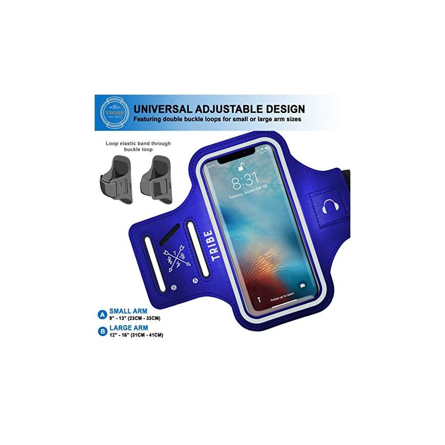 TRIBE Water Resistant Cell Phone Armband Case for iPhone 11, 11 Pro, 11