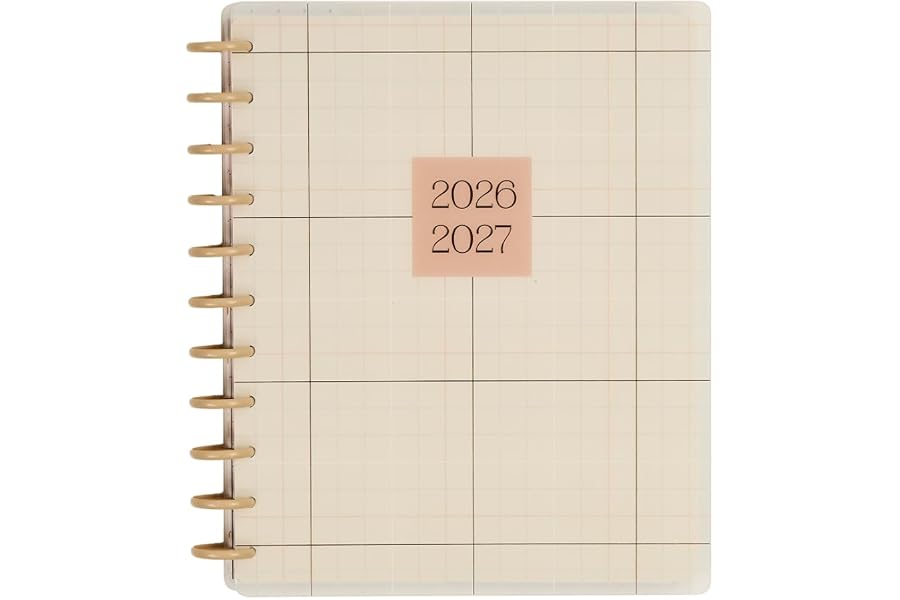 Happy Planner Disc-Bound 12-Month July 2026–June 2027 Planner with 3 Extra Months, Big Size, 8.5" x 11", Teacher Layout, Soft + Modern