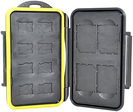 Memory Card Case Professional Water-Resistant Anti-shock Carrying Holder Storage Protector Cover for 4 SD and 8 MSD Cards (Black)