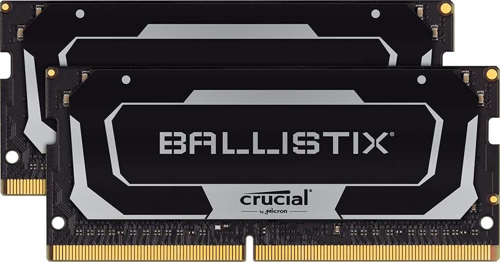 Crucial Ballistix BL2K8G26C16S4B 2666 MHz, DDR4, DRAM, Laptop Gaming Memory Kit, 16GB (8GB x2), CL16, Black