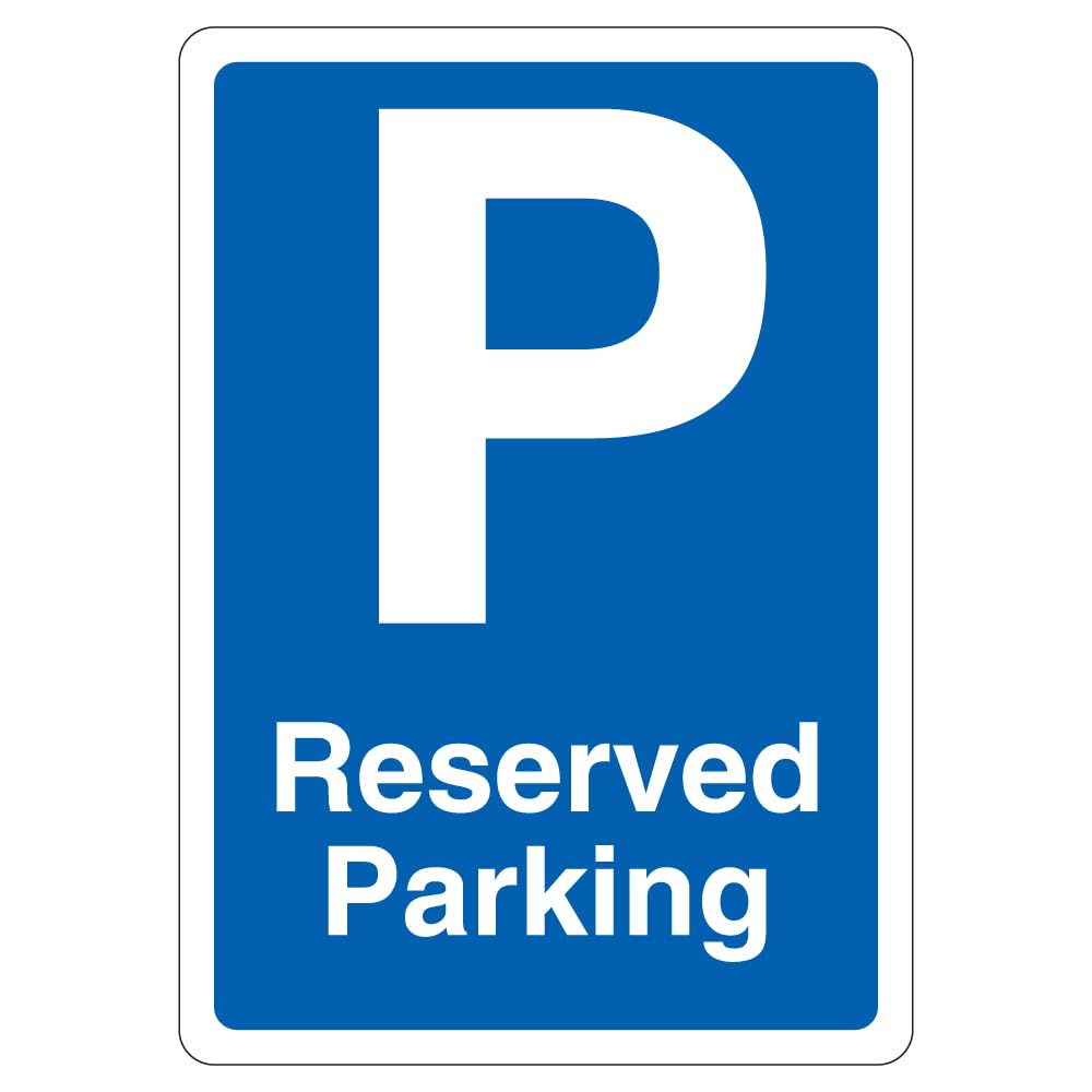 V Safety Reserved Parking - Blue Parking - Blue 210 x 297 mm (A4) - 3mm Aluminium Composite Safety Sign