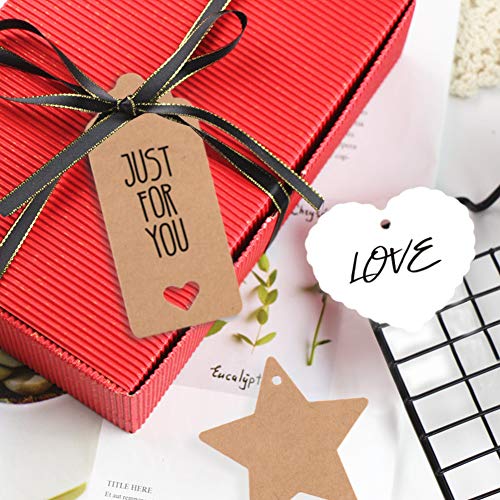 150 PCS Kraft Paper Gift Tags Kraft Hang Tags with String Great as Christmas Gift Tags, Wedding Favor Tags, Birthday Gift Tags, Baby Shower Favor Tags,or Other Place Name Cards.