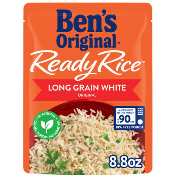 BEN’S ORIGINAL READY RICE ORIGINAL LONG GRAIN WHITE RICE, EASY DINNER SIDE, 8.8 OZ POUCH