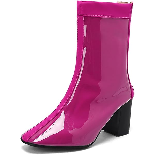 Amazon.com | TNXZ Women's Patent Leather Ankle Boots Hot