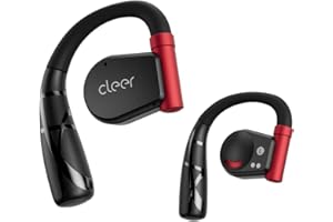 Cleer ARC II Sport Open Ear Headphones, True Wireless Ear Buds with Dual Mic, Sweat Resistant, Multi-Point Connect, 35 Hrs Playtime, Secure Fit, Bluetooth 5.3 Earbuds with Ear Hooks, Preset EQ, Black