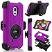 ULAK Note 4 Case, Galaxy Note 4 Case, Heavy Duty Shockproof Protection Shell Hybrid Rugged for Samsung Galaxy Note 4 Case Built-in Rotating Kickstand Belt Swivel Clip Holster Note 4 (Purple/Black)