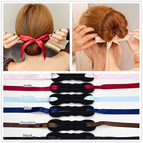 3PCS Ribbon Magic French Twist Bun Maker Holder Roll Rings Hairband Turban Bun Maker/Hair Donut/Hair Bun Donut Hair Piece