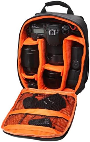 ABC Camera Backpack Bag Waterproof DSLR Case for Canon for Nikon for Sony (Orange)
