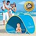 Tamar Baby Beach Tent: Toddlers and Tots Blue Pop-Up Sun Shelter with mini Pool and Detachable Shade, Lightweight, 50 SPF UV Protection with Carry Bag and A Bonus Baby Swimming Ring