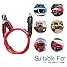 SPARKING 3FT Car Cigarette Lighter Plug 10A 12V Adapter with LED Lights Male Plug to Alligator Clips Car Battery Clip-on Extension Cable