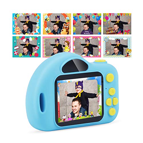 Kids Camera, Digital Video Camera Children Creative DIY Camcorder with Rechargeable Battery Birthday / Christmas / New Year Toy Gifts for 3 4 5 6 7 8 9 10 Year Old Boys Girls with 32GB SD Card - Blue