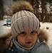 Kids Winter Knitted Pom Beanie Bobble Hat Faux Fur Ball Pom Pom Cap Unisex Kids Beanie Hat,Grey,One Size