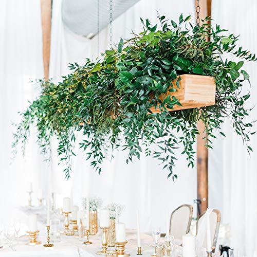 Artiflr Artificial Hanging Leaves Vines, 5.7 Ft Fake Willow Leaves Twigs Silk Plant Leaves Garland String in Green for Indoor/Outdoor Wedding Decor Party Supplies Greenery Crowns Wreath (Green-1) - Thumbnail 6