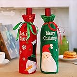 Professional►House 2 PC Red Wine Bottle Bags Christmas Decorations Gift Party Best Gift for Xmas Bar Red Wine Bottle Cover Bags