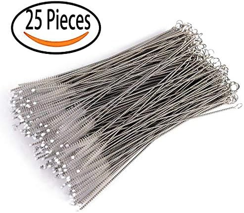 Tretree Drinking Straw Brush Set, 25 Pcs 6.9" x 10 mm Cleaner Brush for Stainless Steel Tumbler Straws, Cleaning Brush for Smoothie Straws