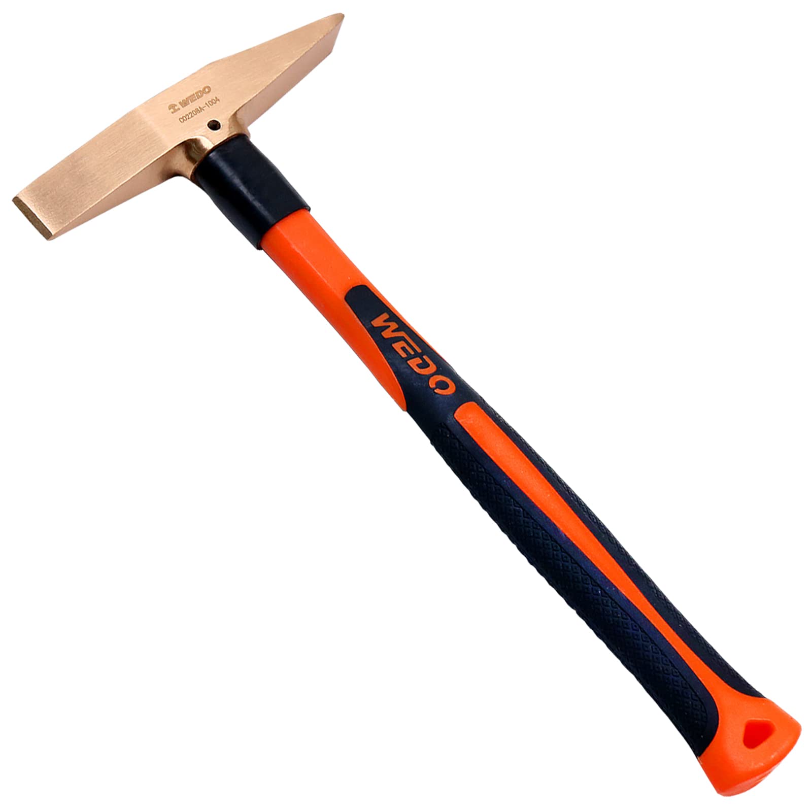WEDO Copper Scaling Hammer 150g(1/3lb), Welding Chipping Hammer with Fiberglass Handle, Length 280mm(11"), Die-Forged, Corrosion Resistant, DIN Standard