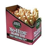 Earth AnimalNo Hide Stix Salmon Flavored Natural Rawhide Free Dog Chews Long Lasting Dog Chew Sticks | Dog Treats for Small Dogs and Cats | Great Dog Chews for Aggressive Chewers | 90 Count