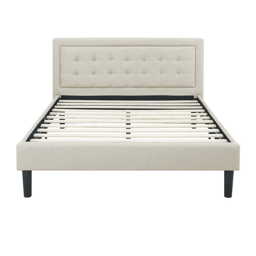 Classic Brands Decoro Mornington Upholstered Platform Bed Linen Headboard And Metal Frame With Wood Slat Support King Furniture Beds Urbytus Com