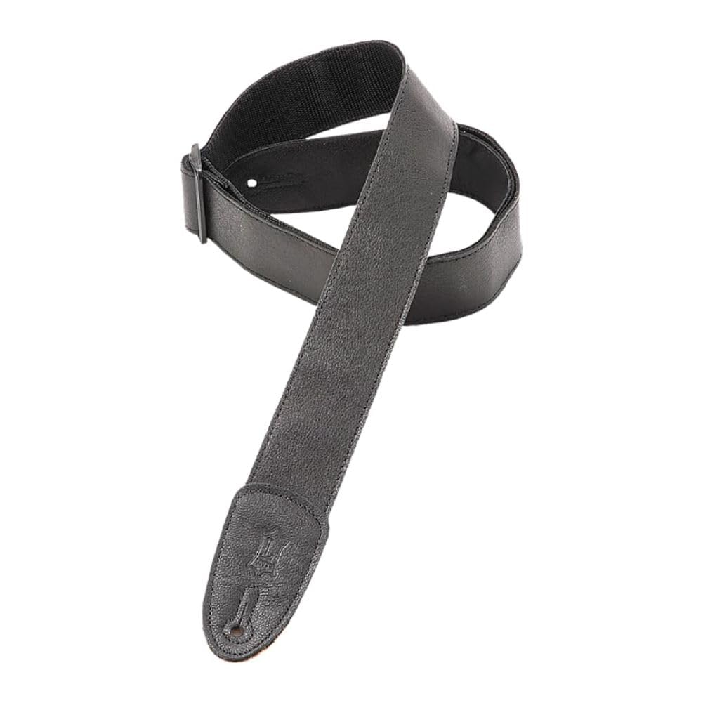Levys Leathers 2" Garment Leather Guitar Strap, Black (M7GP-BLK)